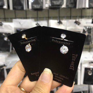 Khuyên rốn đá trắng cao cấp