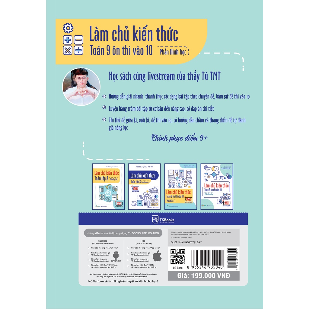 Sách - Combo Làm chủ kiến thức Toán 9 ôn thi vào 10 (Đại số và Hình học)