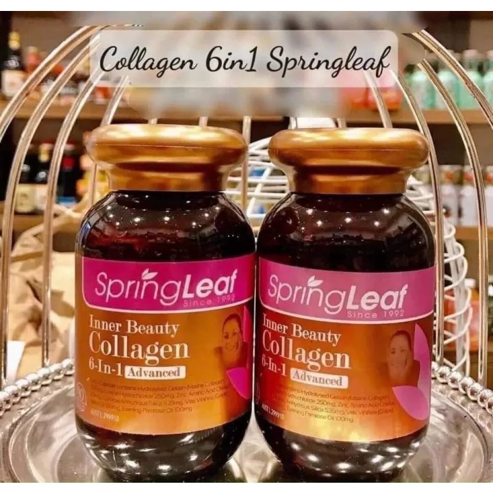 Collagen Springleaf 6 in 1 - Viên Spring leaf inner beauty colagen 6-IN-1 advanced, 90 viên và 180 viên