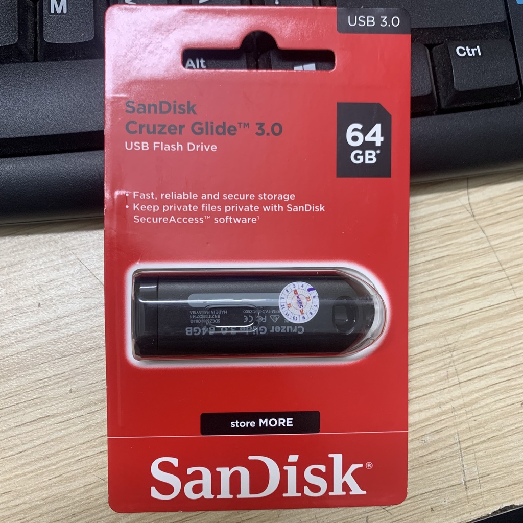 USB SanDisk 3.0, USB máy tính 64GB Cruzer Glide CZ600- Chính hãng bảo hành 5 năm