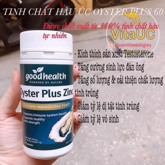 (Hàng-chính-hãng)Tinh Chất Hàu Oyster Plus Zinc Goodhealth Úc 60 viên