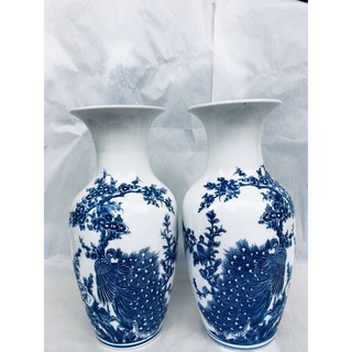 Lọ Lộc bình vẽ cảnh đào chuẩn Bát Tràng ( Lọ Lục bình )