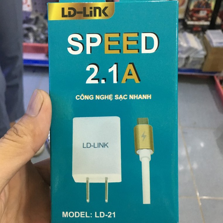 Bộ sạc Samsung Ld-link 2.1A sạc siêu nhanh, phù hợp cho điện thoại chân micro - usb