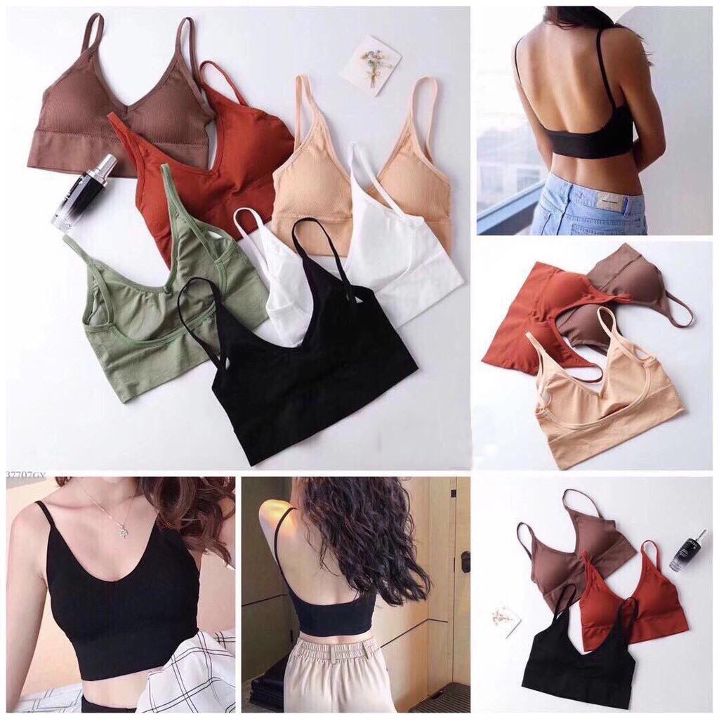 [Mã 11FASHIONSALE1 giảm 10K đơn 50K] Áo Bra Thun Gân Hở Lưng Chữ U Đẹp | BigBuy360 - bigbuy360.vn