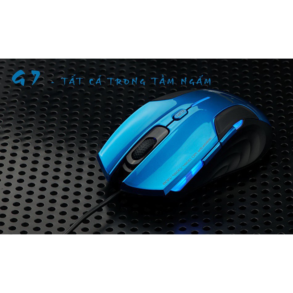 【Chuột máy tính】Chuột máy tính có dây Gaming Newmen G7 màu xanh