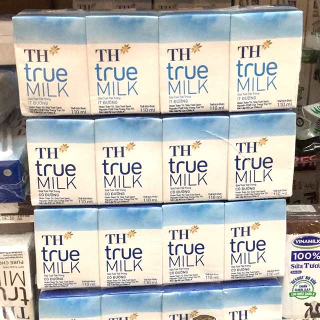 Sữa tươi Th true milk hộp 110ml đủ vị -lốc 4 hộp