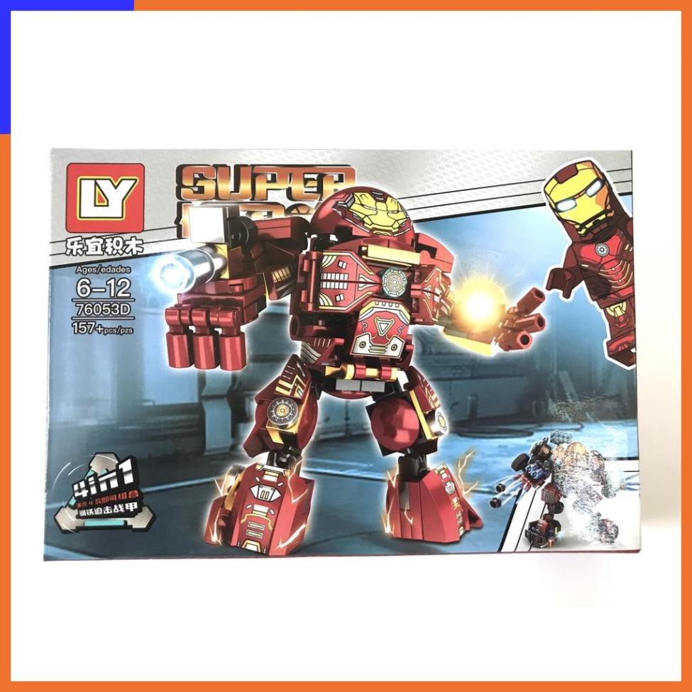 Bộ đồ chơi lắp ráp xếp hình non lego siêu anh hùng 76053/ người sắt hợp thể ironman/ spiderman