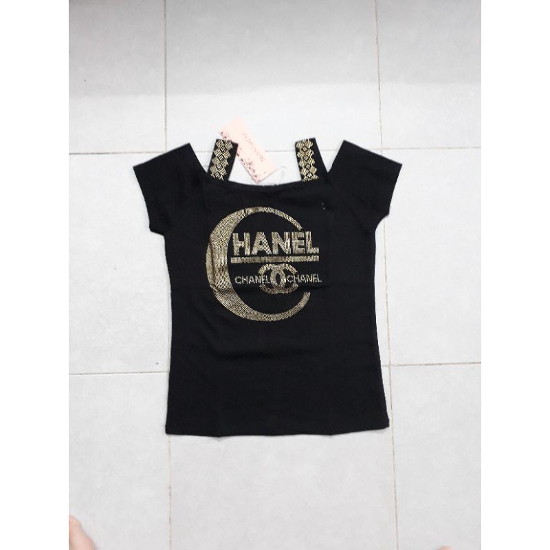 Áo trễ vai đính đá Quảng châu