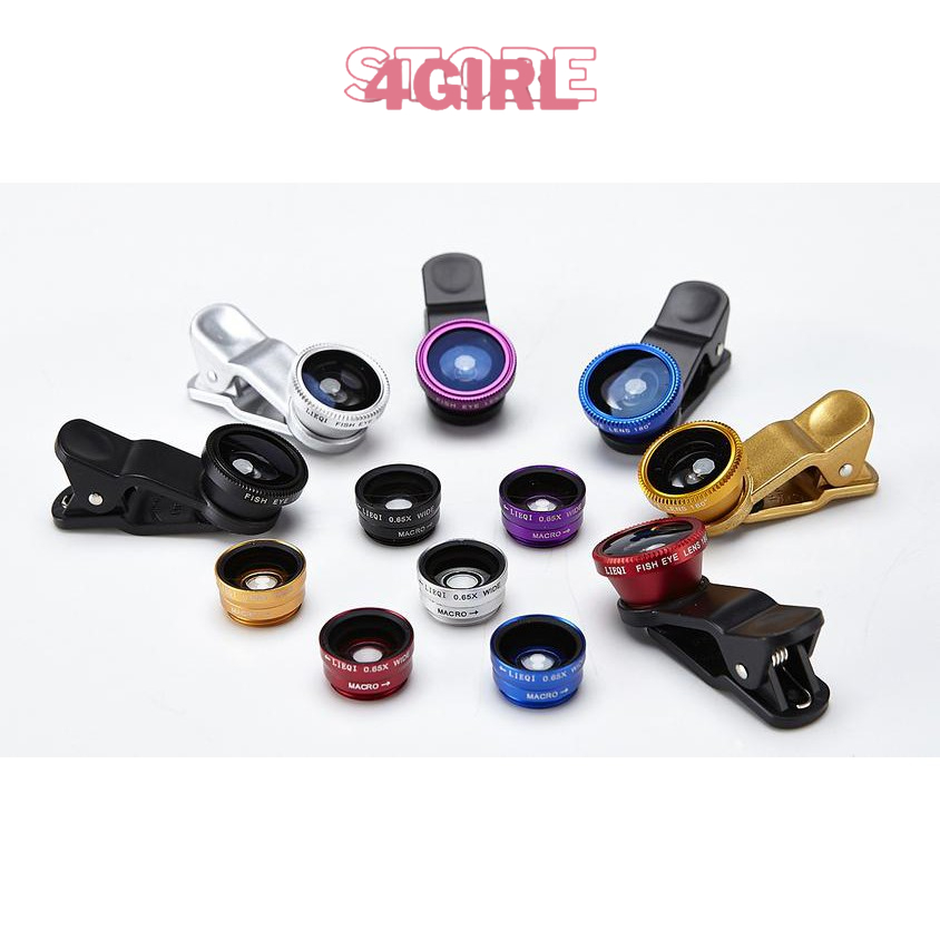 Bộ ống Lens chụp hình cho điện thoại Universal Clip Lens 3in1-Ống kính Lens 3in1 chụp hình quay phim cao cấp.