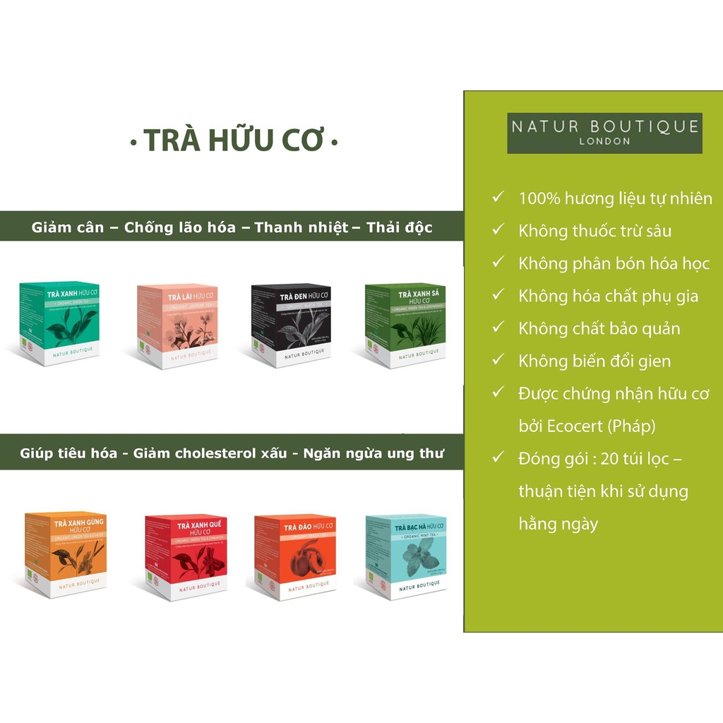 Trà lài hữu cơ Fito (hộp 20 túi lọc)