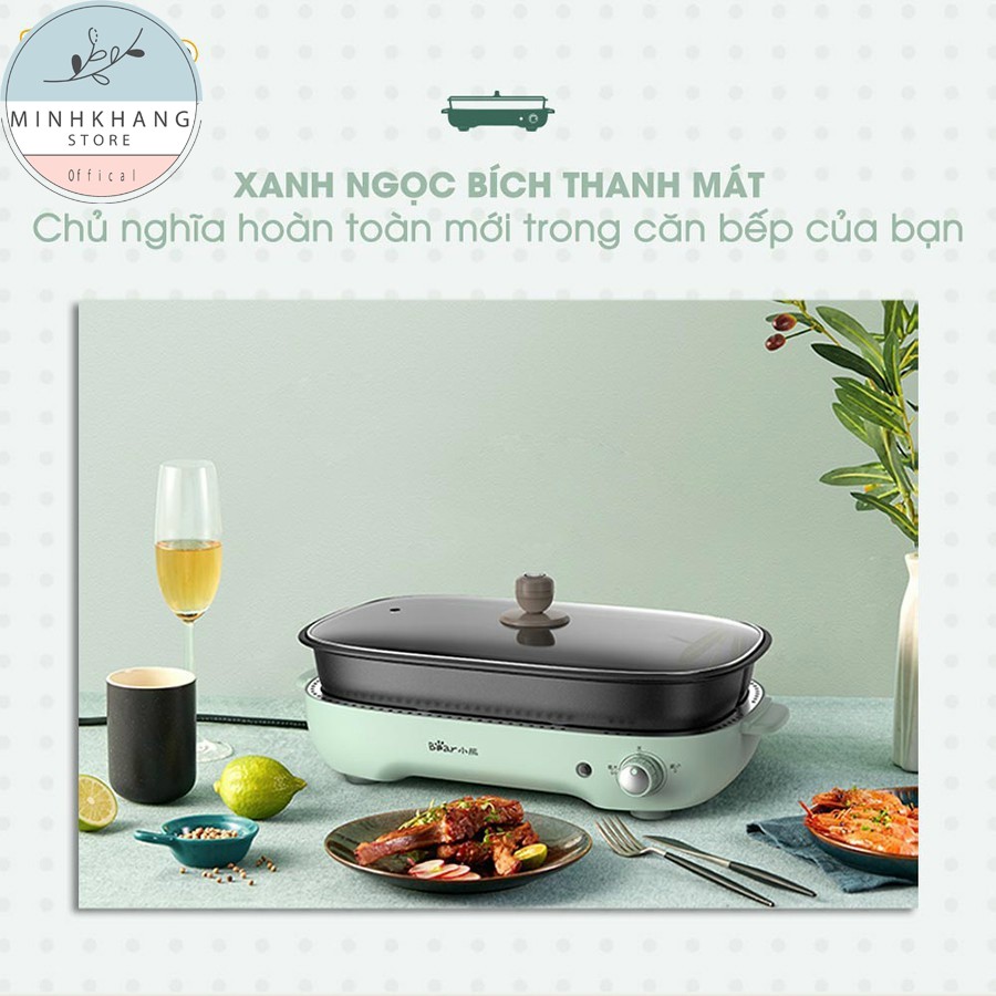 [Hàng Có Sẵn] Nồi Lẩu Nướng 3 Khay Đa Năng Có Thể Tháo Rời BEAR DHG -C40D5 - Bếp Nướng Điện 3 Trong 1 - BH 12 Tháng