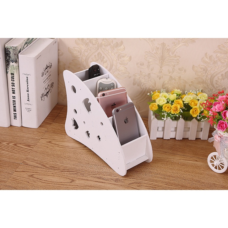 Kệ đựng remote bằng gỗ có thể làm khay đựng bút, điều khiển máy lạnh, tivi, đựng điện thoại tiện lợi - ICO HOME