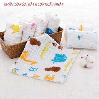 Khăn Xô Rửa Mặt 6 Lớp Xuất Nhật Siêu Mềm Mịn Và Cực Thấm