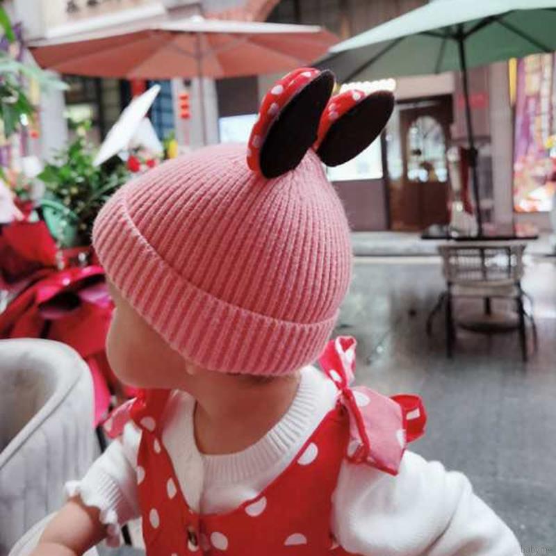 Nón Len Gắn Tai Chuột Mickey Xinh Xắn Dành Cho Bé