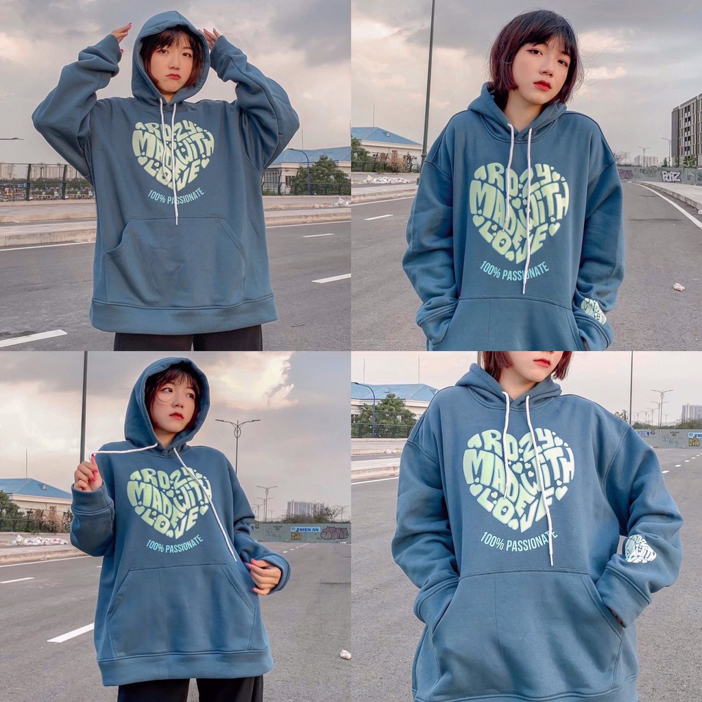 Áo Hoodie Nỉ Bông in hình trái tim Form Rộng Ulzzang (Ảnh Thật) cho nam và nữ | BigBuy360 - bigbuy360.vn