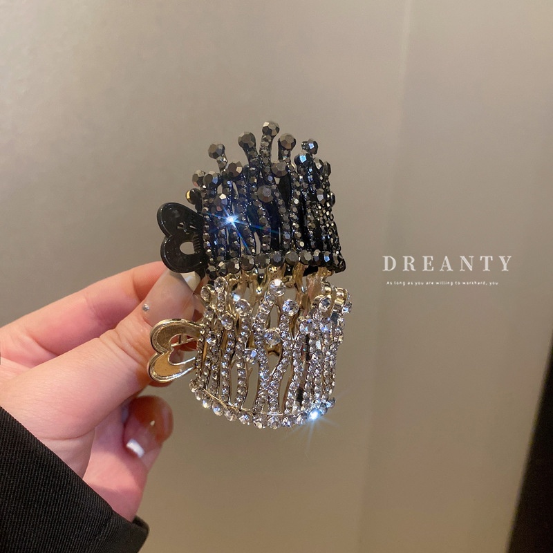 Kẹp Tóc Hình Vương Miện Đính Ngọc Trai Giả Thời Trang