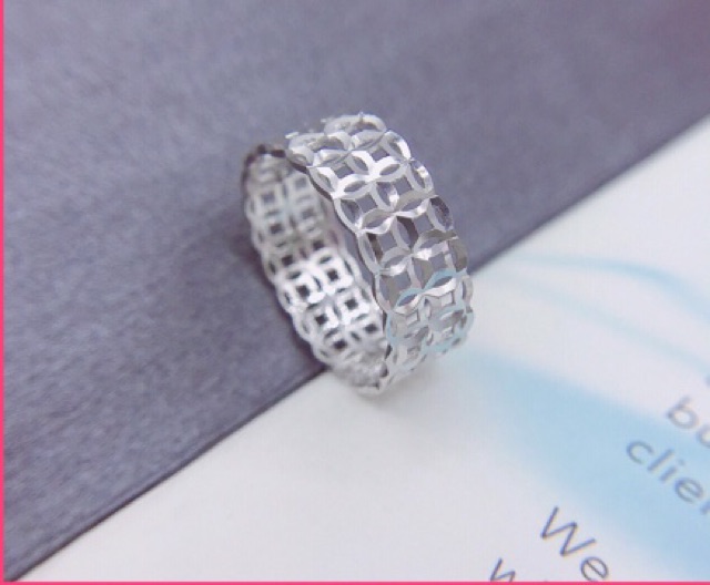 Nhẫn kim tiền bạc nhiều mẫu mã đá nhân tạo