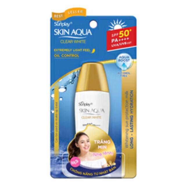 Kem chống nắng dưỡng da trắng mịn Sunplay Skin Aqua Clear White SPF50+, PA++++ 25gr | BigBuy360 - bigbuy360.vn