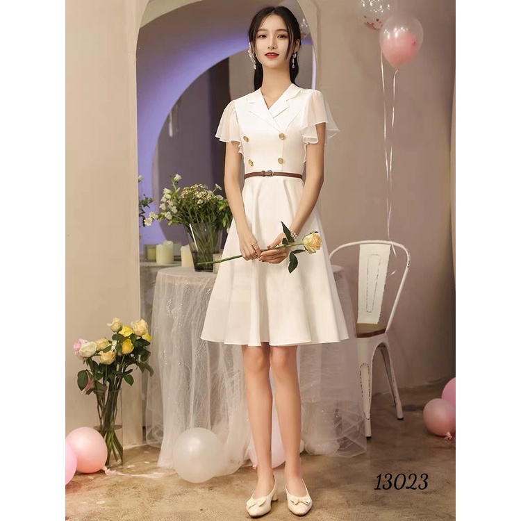 HÀNG QUẢNG CHÂU -- ĐẦM CỔ BẺ TAY BÈO KIỂU DÁNG SANG TRỌNG TINH TẾ CHẤT LỤA 2 LỚP , HÀNG CHUẨN SHOP TẶNG KÈM THẮT LƯNG UP