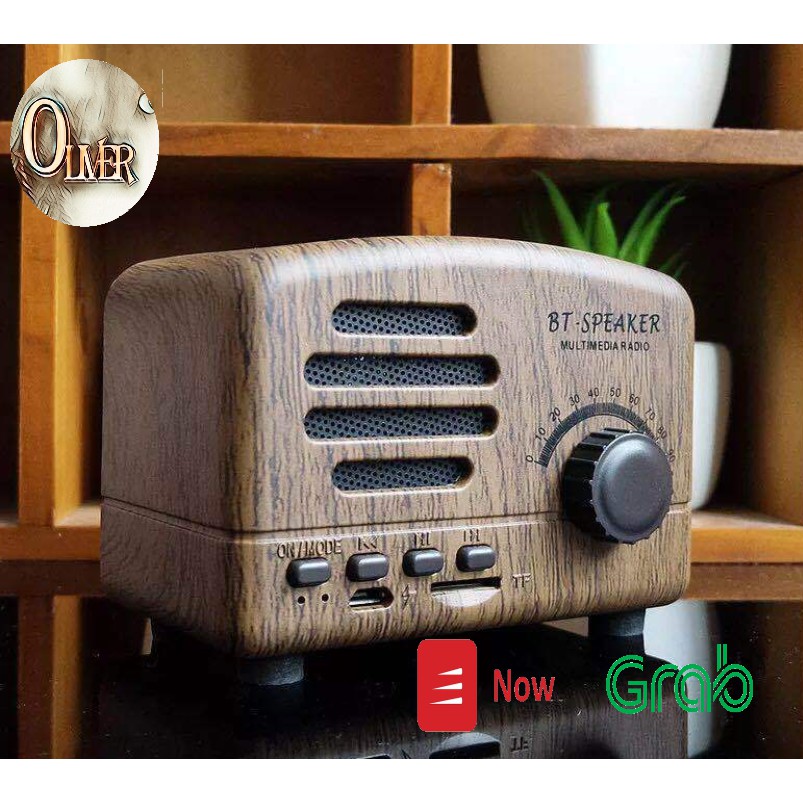 Loa Bluetooth Mini Cổ Điển BT01 Vân Gỗ Phong Cách Retro Vintage Decor