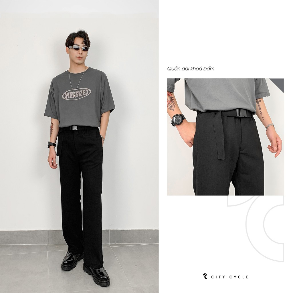 Quần ống rộng nam nữ khóa bấm City Cycle - Quần vải trơn cao cấp Unisex ống suông Local Brand | BigBuy360 - bigbuy360.vn