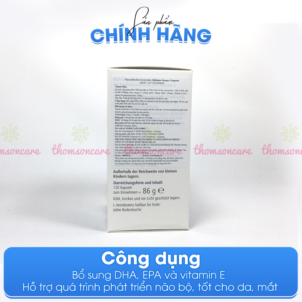 Bổ sung Omega từ dầu cá - Omega 3 Heilusan - Nhập khẩu chính hãng từ Đức.