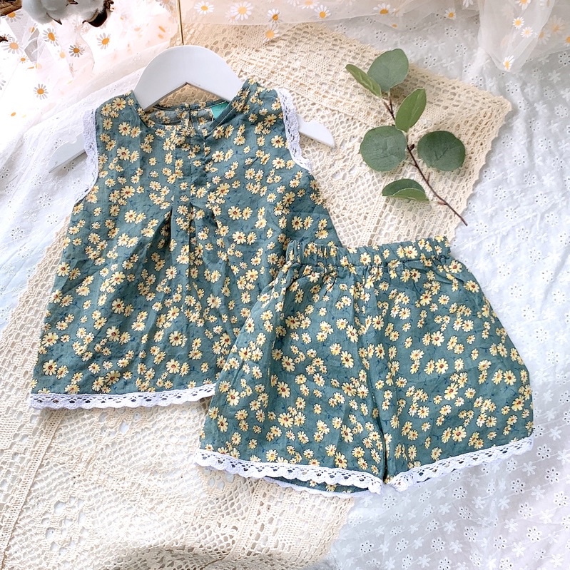 Bộ Quần Áo Cho Bé Gái Hoạ Tiết Hoa Cúc O.P Kids
