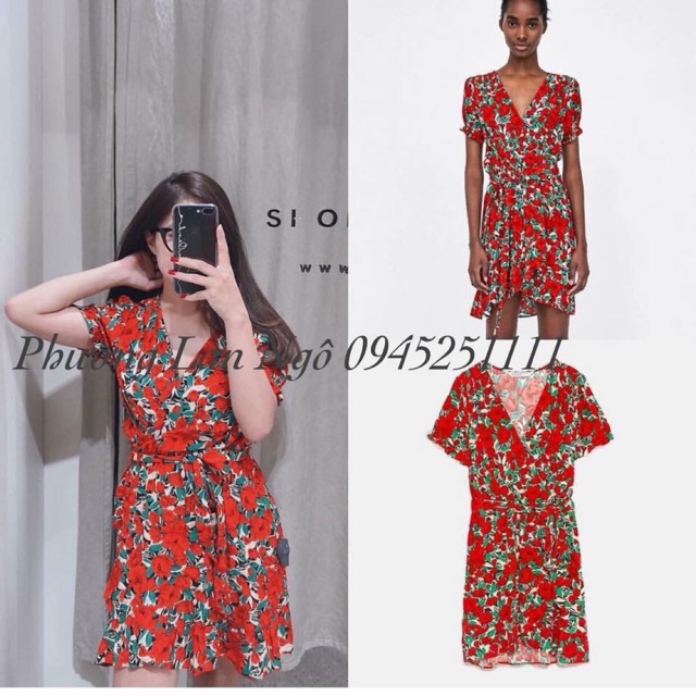 #zara ĐẦM VẠT HOA
