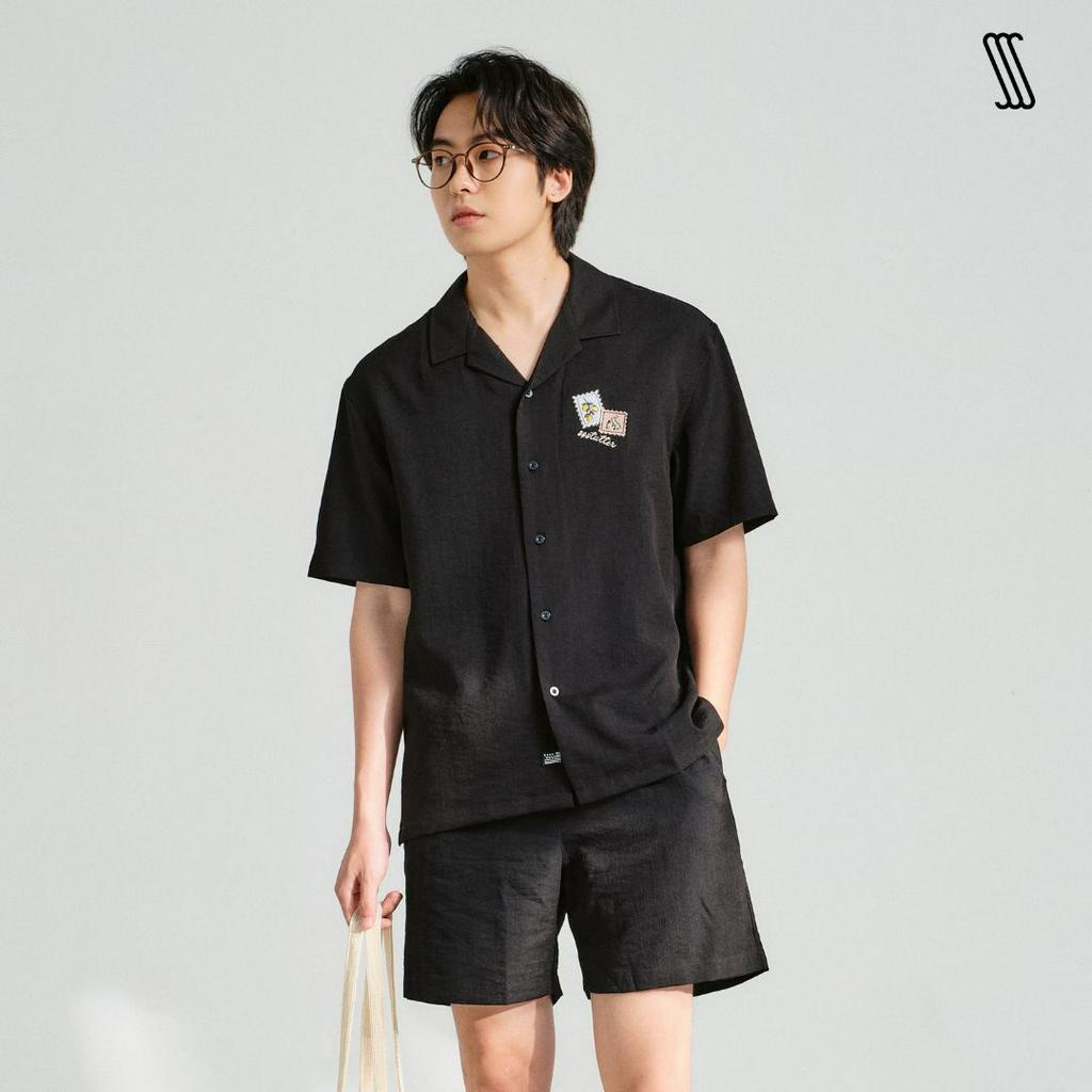 Quần đùi lưng chun nam SSSTUTTER linen thoáng mát trên gối LIFE CUBAN SHORT