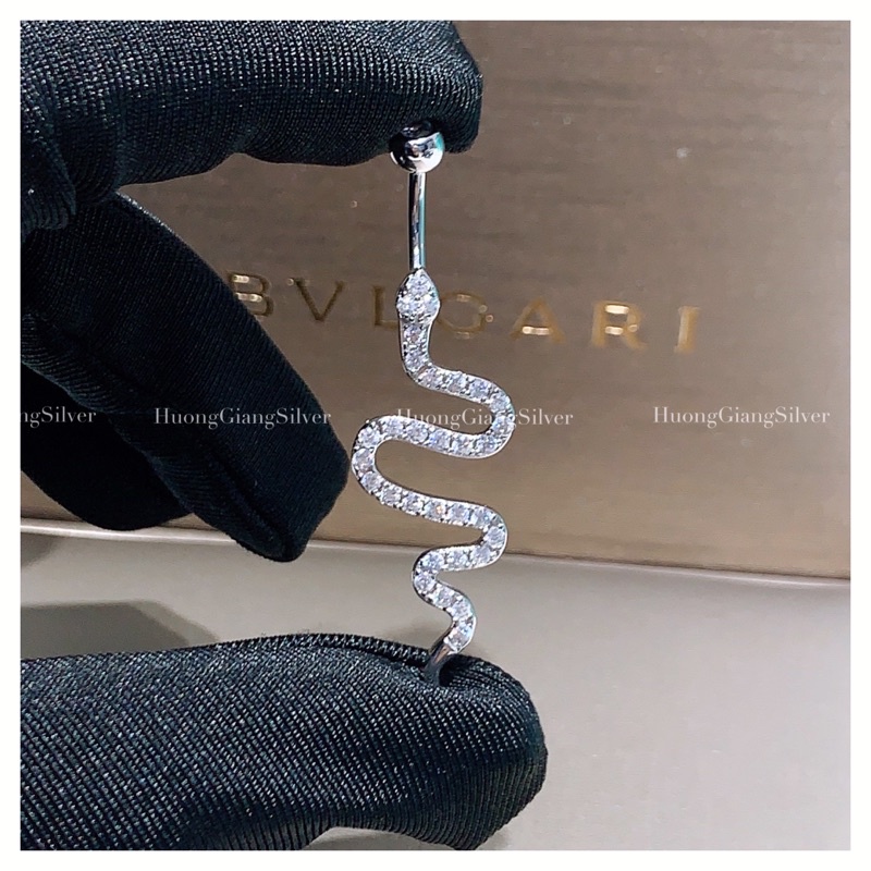 Khuyên Rốn Hình Rắn Bạc s925 xi kim  - HuongGiangSilver