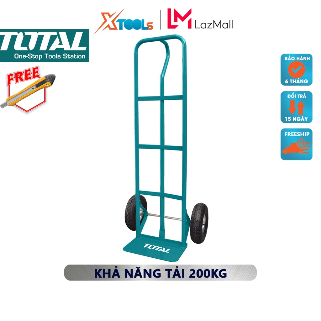 Xe đẩy hàng TOTAL THTHT20141 | xe kéo hàng Khả năng tải: 200kg Độ dày khung ống: 1.2x25mm Độ dày tấm thép: 3.5mm, dùng đ