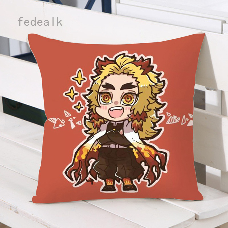 Vỏ Bọc Gối Sofa 18x18 Inch In Họa Tiết Hoạt Hình Demon Slayer: Kimetsu No Yaiba Tanjirou Nezuko