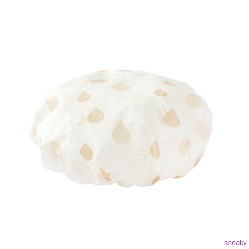 Mũ Trùm Tóc Khi Tắm Bằng Nhựa Eva Co Giãn Chống Thấm Nước In Họa Tiết Giọt Nước Có Thể Tái Sử Dụng Màu Sắc Ngẫu Nhiên