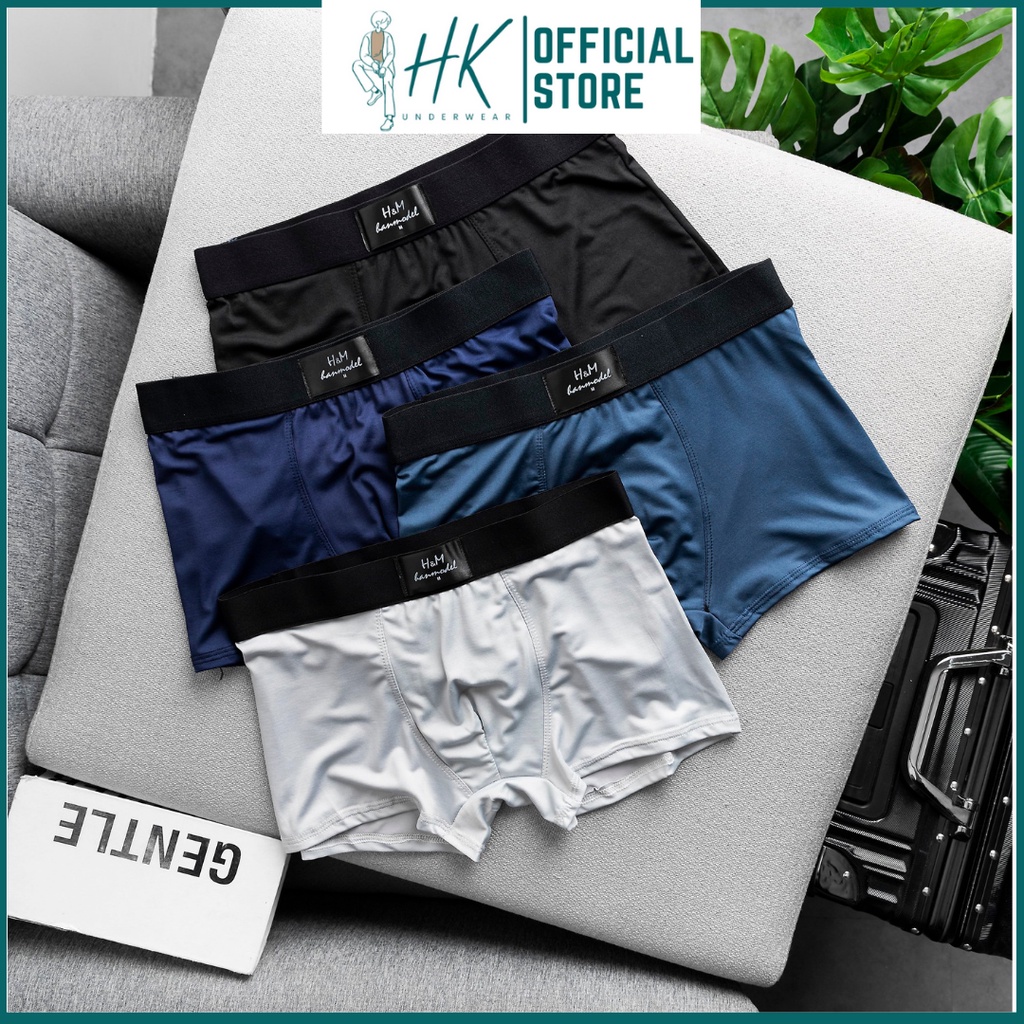 Quần Sịp boxer, Quần lót nam chất thun lạnh mềm mịn siêu mát, quần chip nam xuất xịn cao cấp kháng khuẩn