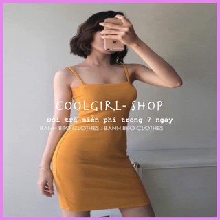 Đầm body 2 dây cọng bún chất thun borip dày mịn đẹp
