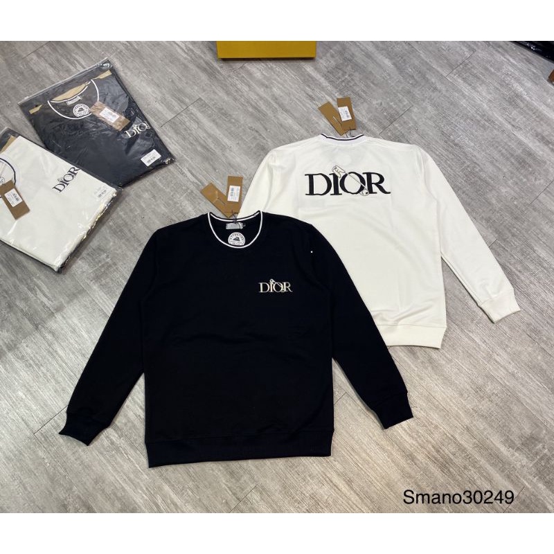 [Mã SR101512 giảm 25% đơn 50K] Áo Nỉ Nam DIOR BASIC Cổ Bo Thun Logo Thêu Dài Tay Vải Nỉ Da Cá Co Dãn AE30249