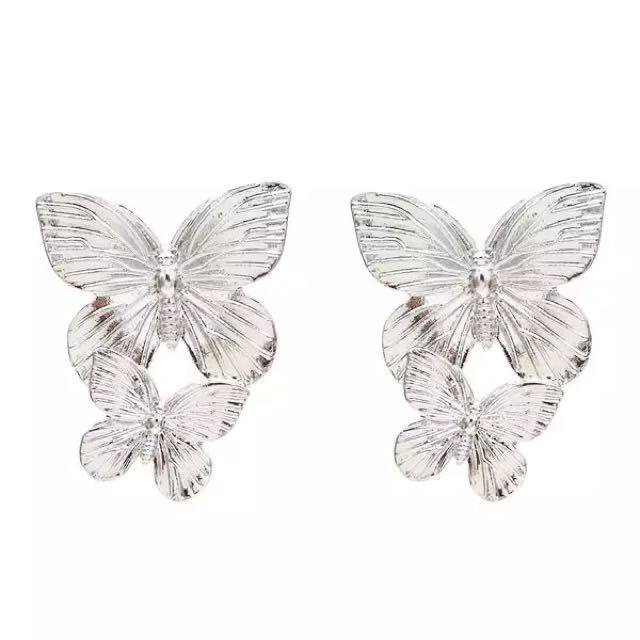Bán Chạy!F &amp; X Khuyên Tai Hình Cánh Bướm Phong Cách Châu Âu Mỹ Thiết Kế Đơn Giản Dễ Phối Đồ