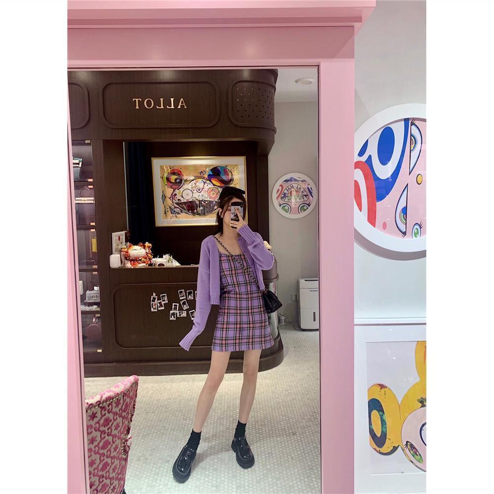 Đầm Hai Dây Dáng Ôm Họa Tiết Kẻ Ô Dành Cho Nữ JL-LYQ-06