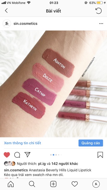 Son kem lì Anastasia Beverly Hills (ABH) liquid matte lipstick