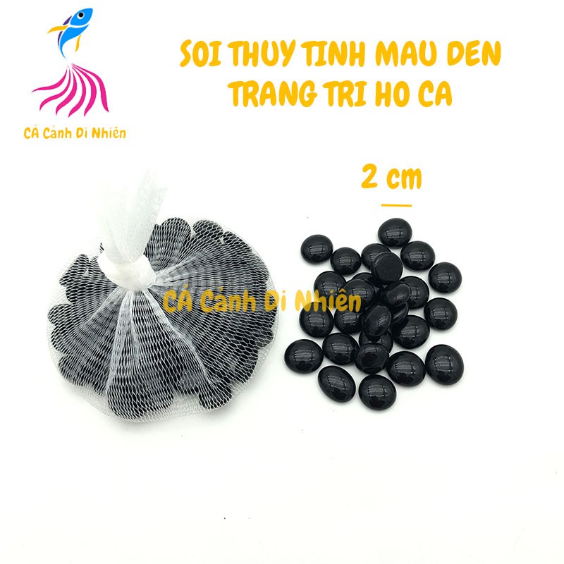 Sỏi thủy tinh màu ĐEN 350G trang trí cho hồ cá cảnh