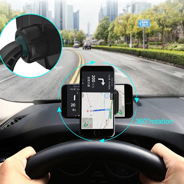 Giá đỡ điện thoại đa năng trên ô tô - Loại gắn taplo xoay 360°. Kẹp chặt chắc chắn | BigBuy360 - bigbuy360.vn