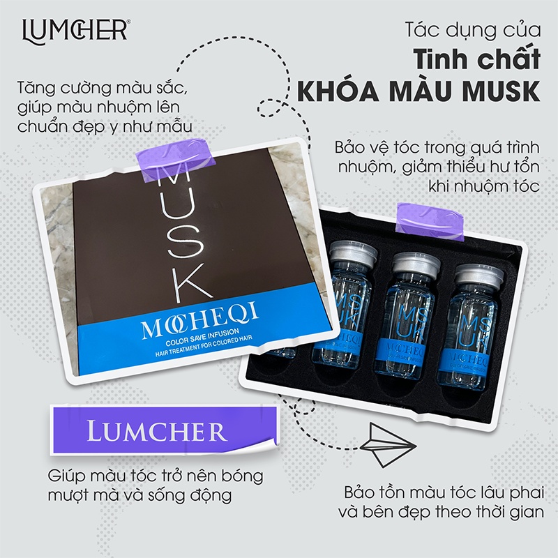 Tinh chất khóa màu tóc Musk lưu giữ màu tóc nhuộm tại nhà chính hãng Lumcher
