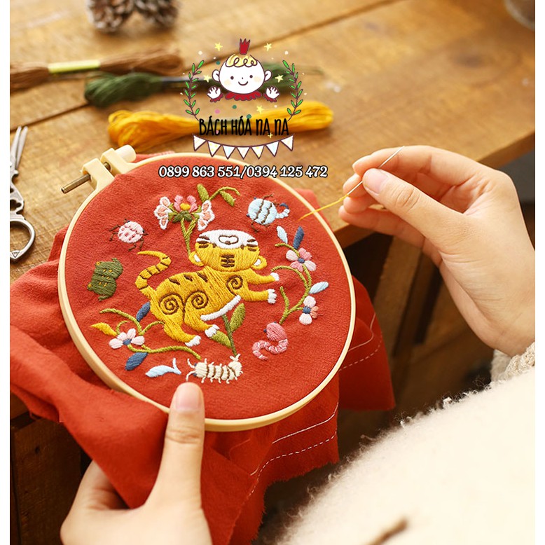 DIY / BỘ KIT TỰ THÊU TAY THỦ CÔNG ÁO YẾM TRẺ EM BẠN TỰ LÀM- dành cho người mới tập thêu- Handmade Nana Shop