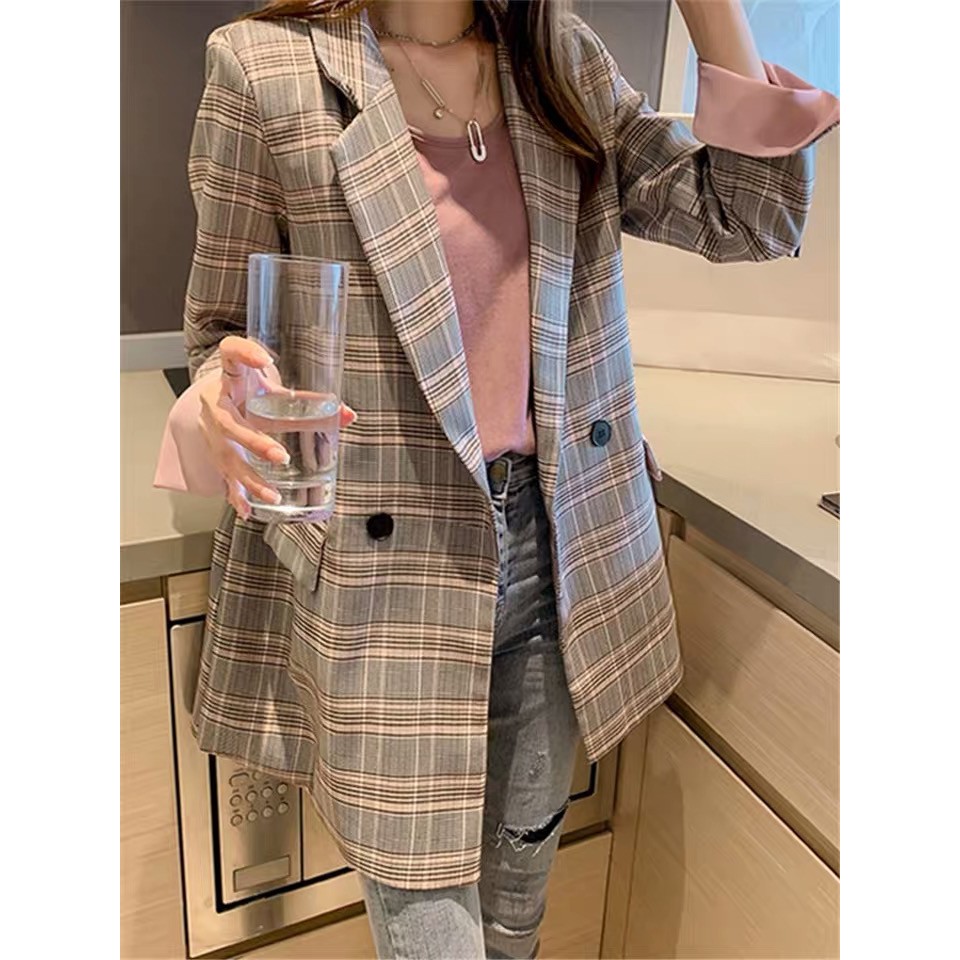 VN046 Fall 2020 korean fashion version small red fashion dress women's long time entertaining British jacket | BigBuy360 - bigbuy360.vn
