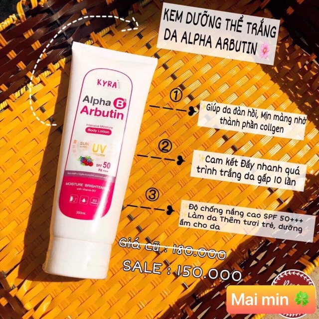 Dưỡng thể kích trắng alpha Arbutin Thái Lan - 300ml