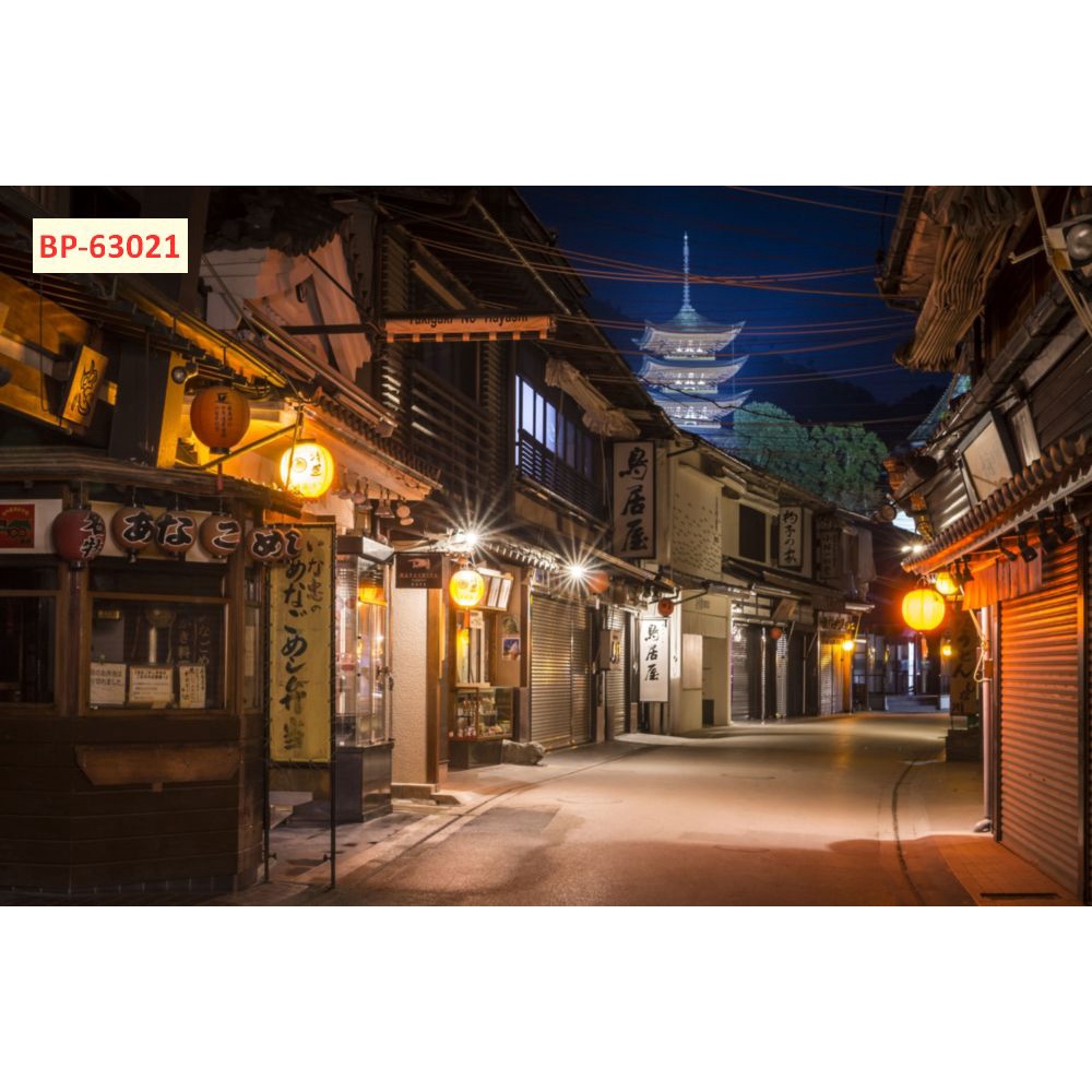 Tranh dán tường Trang Trí Cửa Hàng cao cấp đường phố Tokyo – Nhật Bản chống nước, không phai