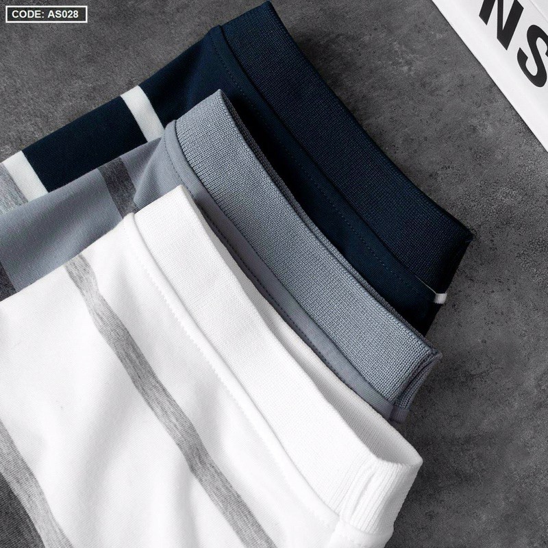 ÁO THUN NAM SỌC KẺ CỔ BẺ NGẮN TAY CÓ TÚI CAO CẤP