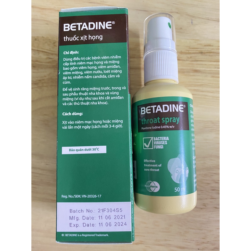 Xịt Họng BETADINE Throat Spray - Chai 50ml