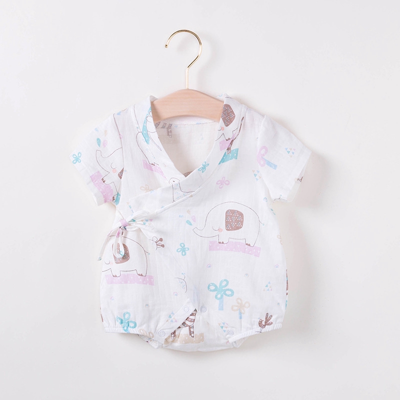 Bộ Áo Liền Quần 100% Cotton Tay Ngắn Thoải Mái Cho Bé