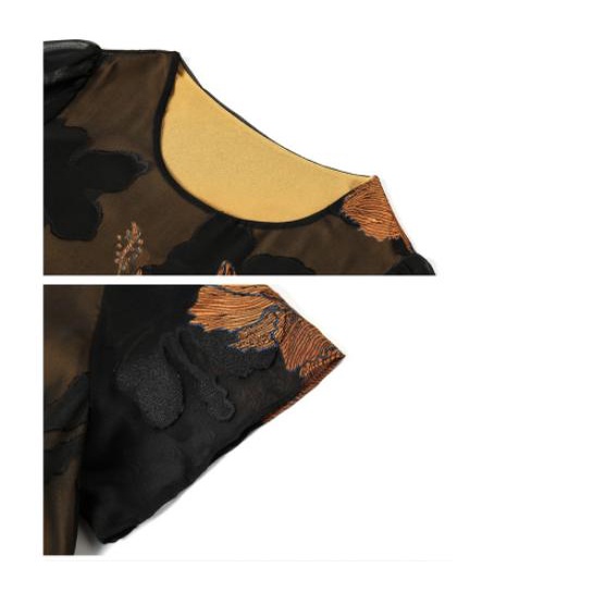 Váy Đầm Thiết Kế Họa Tiết Hoa Phụ Nữ trung niên cho mẹ